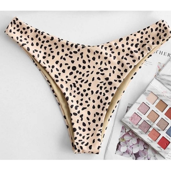 NWT Cupshe Teal High Waisted & Zaful Leopard Bikini Bottoms Bundle Womens Medium - Picture 5 of 11